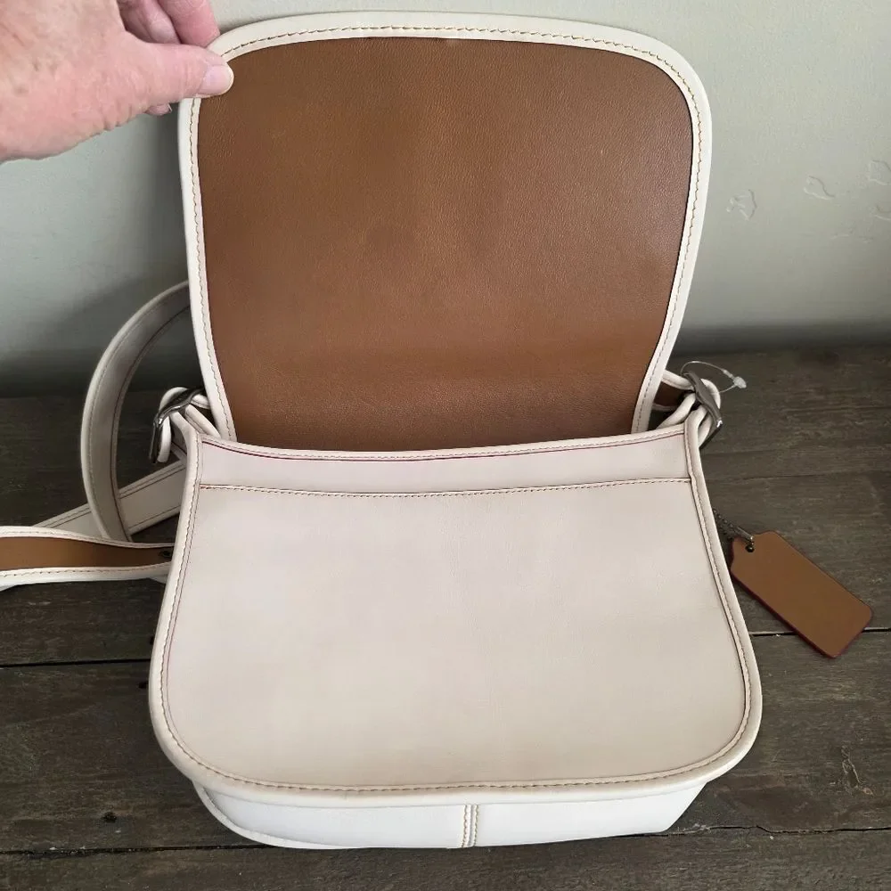 Coach Disney Mickey Mouse Chalk White Saddle Bag NEW Limited Edition